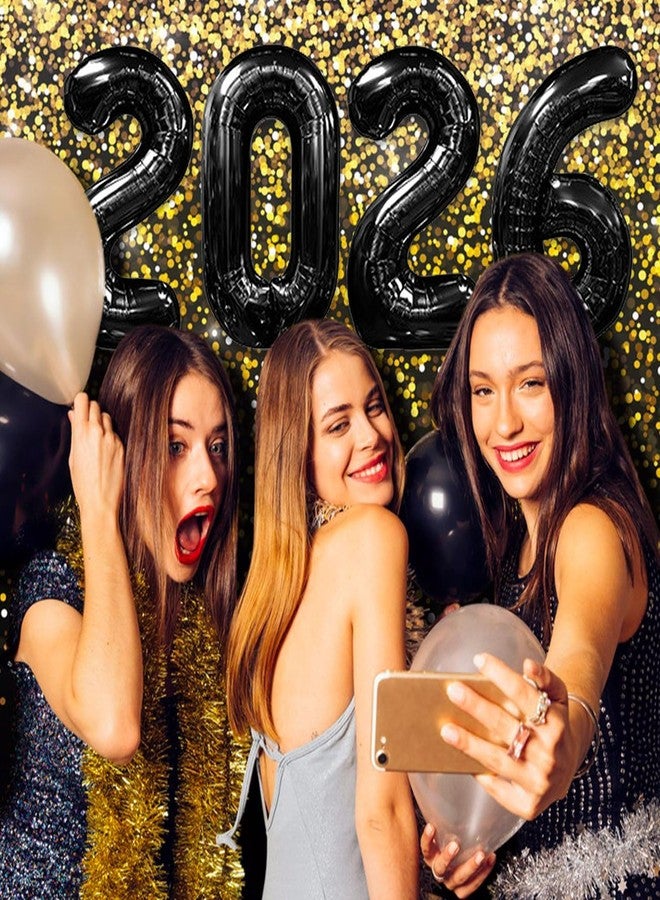 YOUDICT 16 Inch 2026 Balloons Black, Number Balloons 16 Inch, New Years Balloons for 2026 New Years Graduation Decorations Home Office Decoration - Image 3